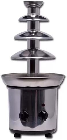 4 Tier Chocolate Fountain Machine, 110V Electric Chocolate Fountain Machine for Nacho Cheese, Commercial Stainless Steel Waterfall Chocolate Melting Machine with Knob Control for Parties & Wedding in Kuwait