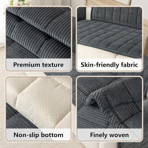 Premium Washable Couch Cover for Dogs, Non Slip Sectional Sofa Protector for L Shape Couch,Dog Couch Cover for Waterproof(1PC/27.6"x70.9",Dark Grey) in Kuwait