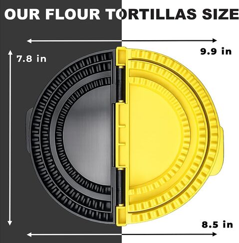3-in-1 Tortilla Wrap Sealer & Crimper Press – Large Adjustable 6, 8, 10 Inch – Heavy Duty Taco, Quesadilla & Empanada Maker – BPA-Free Tortilla Wrap Sealer, Cutter & Presser for Burritos & Sandwiches in Kuwait