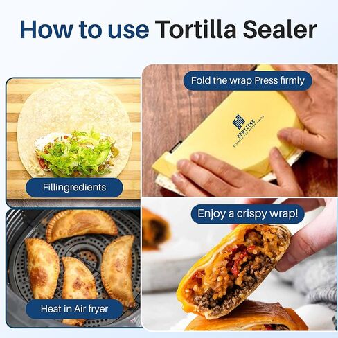 3-in-1 Tortilla Wrap Sealer & Crimper Press – Large Adjustable 6, 8, 10 Inch – Heavy Duty Taco, Quesadilla & Empanada Maker – BPA-Free Tortilla Wrap Sealer, Cutter & Presser for Burritos & Sandwiches in Kuwait