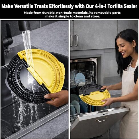 3-in-1 Tortilla Wrap Sealer & Crimper Press – Large Adjustable 6, 8, 10 Inch – Heavy Duty Taco, Quesadilla & Empanada Maker – BPA-Free Tortilla Wrap Sealer, Cutter & Presser for Burritos & Sandwiches in Kuwait