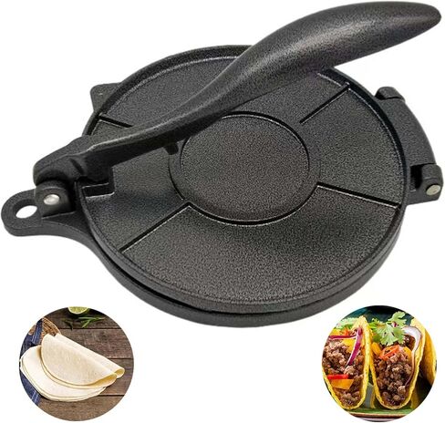 8 Inch Flour Tortilla Press, Aluminum Alloy Tortilla Maker, Roti Maker, Taco Maker, Taco Press, Dark Gray in Kuwait
