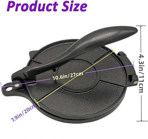 8 Inch Flour Tortilla Press, Aluminum Alloy Tortilla Maker, Roti Maker, Taco Maker, Taco Press, Dark Gray in Kuwait
