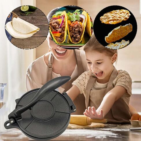 8 Inch Flour Tortilla Press, Aluminum Alloy Tortilla Maker, Roti Maker, Taco Maker, Taco Press, Dark Gray in Kuwait