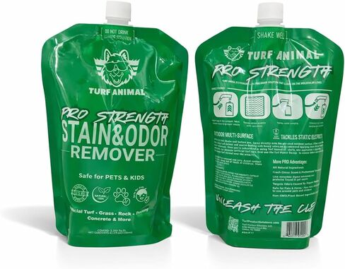 PRO‑STRENGTH Turf Animal مزيل رائحة الحيوانات الأليفة في الهواء الطلق ومعادل للكلاب والحيوانات الأليفة - مزيل البول شديد التحمل للعشب الاصطناعي والباحات والخرسانة - صديق للبيئة - حقيبة 42.3 أونصة سائلة 2 عبوة + بخاخ in Kuwait