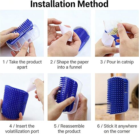 فرشاة تنظيف الحيوانات الأليفة ذاتية التنظيف - أداة العناية بالقطط والكلاب الصغيرة القابلة لإعادة الاستخدام مثبتة على الحائط مع مادة لاصقة، مشط بلاستيك PP متين، أداة حلاقة منزلية موفرة للمساحة in Kuwait