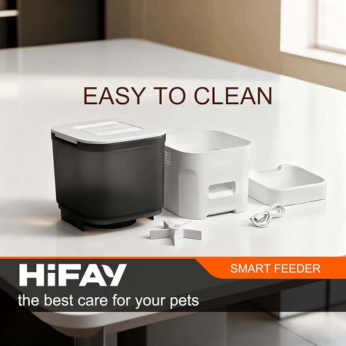 وحدة تغذية أوتوماتيكية للقطط من HIFAY ATX4 - موزع طعام جاف للقطط بسعة 4 لتر، يمكن توزيع جميع الأطعمة بشكل طبيعي بعد انقطاع التيار الكهربائي، وحدة تغذية تلقائية للحيوانات الأليفة للقطط والكلاب in Kuwait