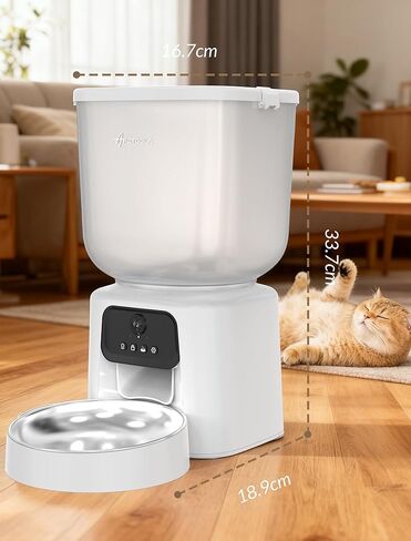 Automatic Cat Feeder with Camera, 5L Timed Cat Food Feeder,2-Way Audio & App Remote Control,Desiccant Bag,Auto Pet Dispenser for Cats and Dogs in Saudi Arabia