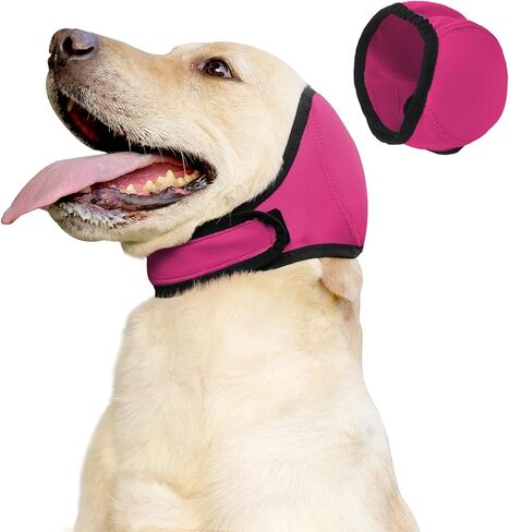 Waterproof Dog Bath Ear Covers & Calming Dog Snood – Aimosheng Reusable, Adjustable Anxiety Relief for Swimming, Grooming, Thunder & Fireworks Gray L in Saudi Arabia