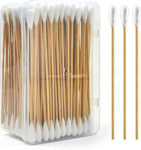 OwnWise 200pcs Extra Large Cotton Swabs, Long Wooden Cotton Swab for Dog Ears Cleaning, Highly Absorbent Big Cotton Balls Jumbo Size with 6 Inch Bamboo Sticks in Saudi Arabia