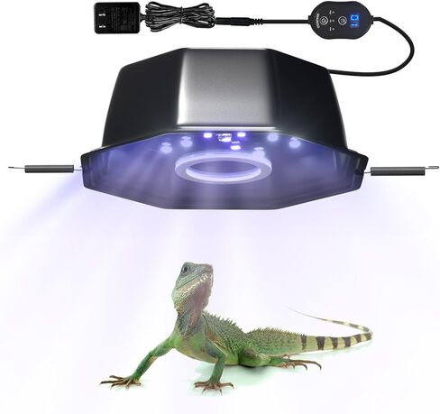 ضوء LED UVB للزواحف، UVB 5.0/10.0 ضوء الزواحف قابل للتعديل، مصباح الزواحف ذو السطوع القابل للتعديل مع مؤقت للغابات المطيرة والزواحف الصحراوية in Kuwait