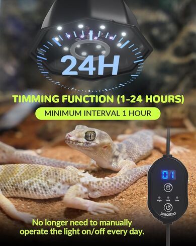 ضوء LED UVB للزواحف، UVB 5.0/10.0 ضوء الزواحف قابل للتعديل، مصباح الزواحف ذو السطوع القابل للتعديل مع مؤقت للغابات المطيرة والزواحف الصحراوية in Kuwait