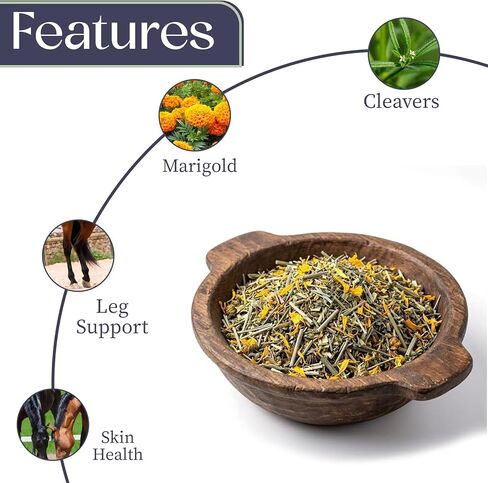 Hilton Herbs Cleavers & Marigold Lymphatic Support Horse Supplement, 1.65 lb Bag – Herbal Blend for Horses & Ponies, Supports Healthy Legs, Skin & Coat in Kuwait