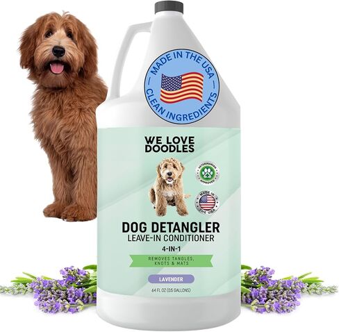 We Love Doodles Dog Detangler Spray نصف جالون - بلسم يترك للكلاب - رذاذ لفك تشابك الكلاب - رذاذ إزالة التشابك للكلاب - مزيل التشابك - صنع في الولايات المتحدة الأمريكية (الخزامى) in Kuwait