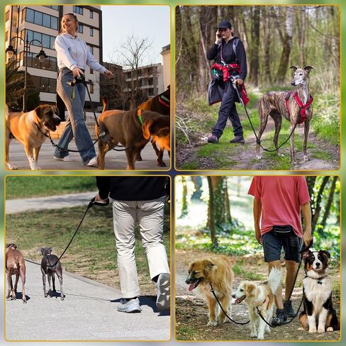 Heavy Duty 3 in 1 Dog Leash, 360 Swivel No Tangle No Pull Climbing Rope Leash Control for Small Medium and Large Dogs for Walking Training Dual Dog - Three Dogs (Black, S/20-50 ibs) in Saudi Arabia