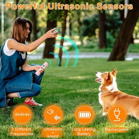 Anti Barking Device for Dogs - Dog Bark Deterrent Devices for Stopping Bad Dog Behavior - Ultrasonic Dog Bark Deterrent, Refuse to Shout and Slap - Best Anti Barking Device Rechargeable（Pink） in Kuwait