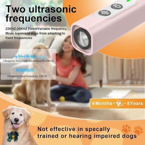 Anti Barking Device for Dogs - Dog Bark Deterrent Devices for Stopping Bad Dog Behavior - Ultrasonic Dog Bark Deterrent, Refuse to Shout and Slap - Best Anti Barking Device Rechargeable（Pink） in Kuwait