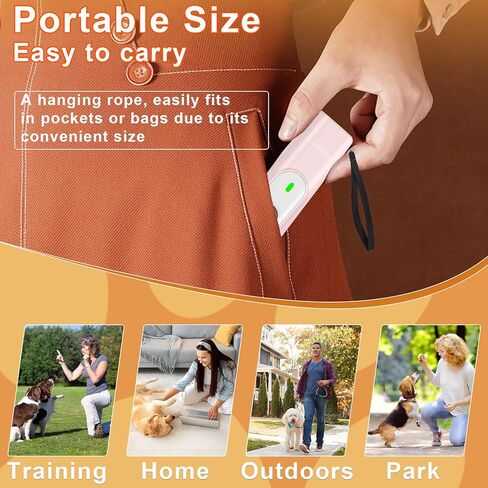 Anti Barking Device for Dogs - Dog Bark Deterrent Devices for Stopping Bad Dog Behavior - Ultrasonic Dog Bark Deterrent, Refuse to Shout and Slap - Best Anti Barking Device Rechargeable（Pink） in Kuwait