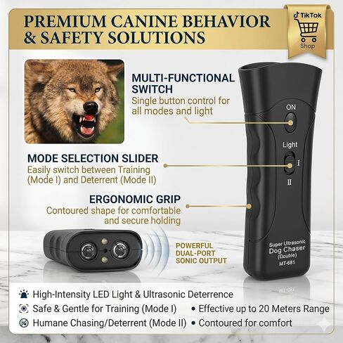 Ultrasonic Dog Bark Deterrent Device for Dogs | Pet Gentle Trainer Ultrasonic for Dogs that Helps Stop Dog Barking with an Anti Barking Device | Ultrasonic Dog Repeller for Training & Behaviour Aid in Kuwait
