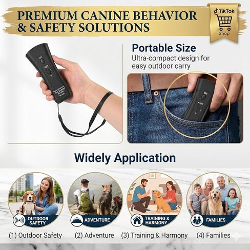 Ultrasonic Dog Bark Deterrent Device for Dogs | Pet Gentle Trainer Ultrasonic for Dogs that Helps Stop Dog Barking with an Anti Barking Device | Ultrasonic Dog Repeller for Training & Behaviour Aid in Kuwait