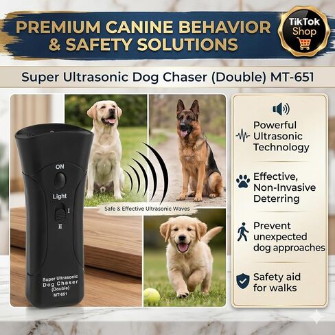 Ultrasonic Dog Bark Deterrent Device for Dogs | Pet Gentle Trainer Ultrasonic for Dogs that Helps Stop Dog Barking with an Anti Barking Device | Ultrasonic Dog Repeller for Training & Behaviour Aid in Kuwait