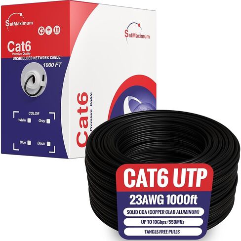الكابلات المباشرة عبر الإنترنت 1000 قدم CAT6 CMR Riser كبل صلب 550 ميجا هرتز إيثرنت LAN UTP 23AWG RJ45 مجموعة أسلاك الشبكة (أزرق) in Saudi Arabia