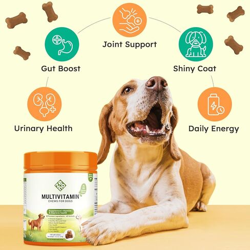 ZENO Dog Vitamins and Supplements - 150 Dog Multivitamin Chewable - Immune, Joint Support, Skin, Gut Health + Packed with Omega 3s, Glucosamine & Probiotics - Safe for Puppy - Chicken in Saudi Arabia