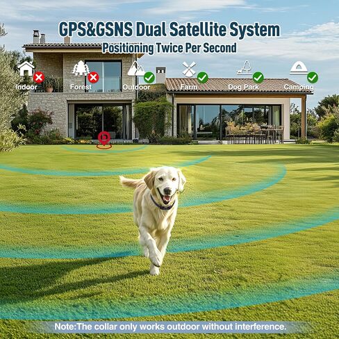 نظام سياج طوق الكلب GPS - سياج كهربائي غير مرئي للكلاب مع 3 أوضاع تحذير، نصف قطر قابل للتعديل 33-9999 ياردة، سياج كلب لاسلكي مقاوم للماء وقابل لإعادة الشحن IPX7 للاستخدام في الهواء الطلق in Kuwait