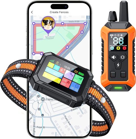 Meowant GPS سياج لاسلكي للكلاب وطوق تدريب مع جهاز تحكم عن بعد، تطبيق مجاني، سياج كهربائي 82-7000 قدم، 3 أوضاع تدريب، طوق LCD مقاوم للماء للكلاب التي يزيد وزنها عن 10 رطل، في الهواء الطلق in Kuwait