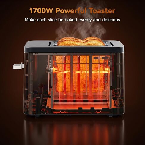 Mecity 2 Slice Toaster Smart Touchscreen, Stainless Steel Wide Slot Toasters Defrost, Reheat, Memory Function, Auto Shutoff, Digital Electric Bread Toaster for Bagel Muffin Waffle, 120V in Kuwait
