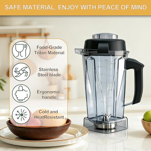 حاوية بديلة سعة 64oz من Blender Pitcher متوافقة مع Vitamix 5200، 5300، 6300، 7500، E310، VM0197، VM0101، VM0100، VM0103 Classic & Explorian Series ضمان لمدة 5 سنوات in Kuwait