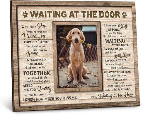 Dog Memorial Wooden Frame - Pet Photo Frame 8''x10'' with Meaningful Quote, in Loving Memory of Pup - Dog Loss Bereavement Keepsake, Wall Hanging, Table Decor - Sympathy Gifts for Pet Lover in Kuwait