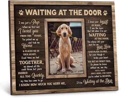 Dog Memorial Wooden Frame - Pet Photo Frame 8''x10'' with Meaningful Quote, in Loving Memory of Pup - Dog Loss Bereavement Keepsake, Wall Hanging, Table Decor - Sympathy Gifts for Pet Lover in Kuwait
