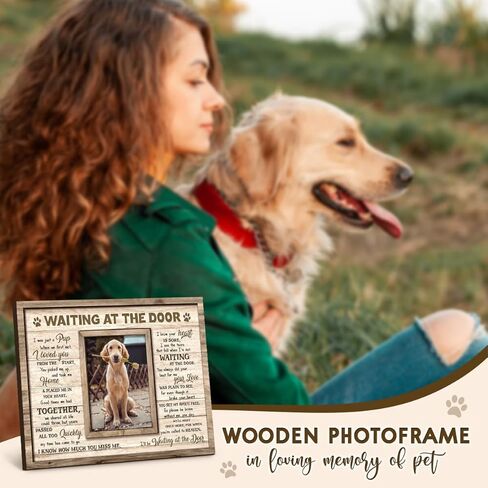 Dog Memorial Wooden Frame - Pet Photo Frame 8''x10'' with Meaningful Quote, in Loving Memory of Pup - Dog Loss Bereavement Keepsake, Wall Hanging, Table Decor - Sympathy Gifts for Pet Lover in Kuwait