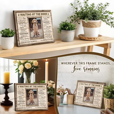 Dog Memorial Wooden Frame - Pet Photo Frame 8''x10'' with Meaningful Quote, in Loving Memory of Pup - Dog Loss Bereavement Keepsake, Wall Hanging, Table Decor - Sympathy Gifts for Pet Lover in Kuwait