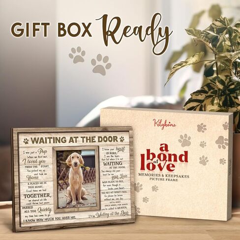 Dog Memorial Wooden Frame - Pet Photo Frame 8''x10'' with Meaningful Quote, in Loving Memory of Pup - Dog Loss Bereavement Keepsake, Wall Hanging, Table Decor - Sympathy Gifts for Pet Lover in Kuwait