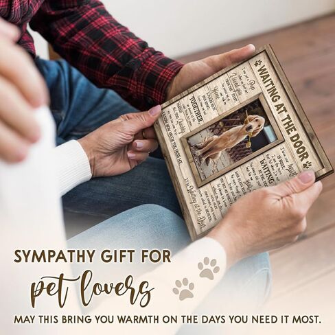 Dog Memorial Wooden Frame - Pet Photo Frame 8''x10'' with Meaningful Quote, in Loving Memory of Pup - Dog Loss Bereavement Keepsake, Wall Hanging, Table Decor - Sympathy Gifts for Pet Lover in Kuwait