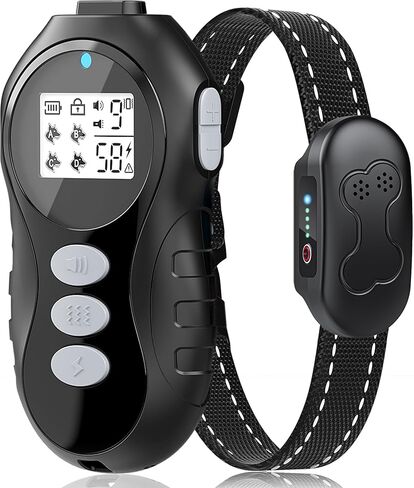 Dog Shock Collar with Remote Control - Shock Collar for Dogs IPX7 Waterproof Dog Training Collar with Beep Vibration Static Correction Flashlight Long-Lasting Battery Safe Training for dogs 10–120 lbs in Kuwait