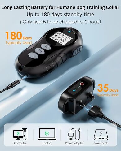 Dog Shock Collar with Remote Control - Shock Collar for Dogs IPX7 Waterproof Dog Training Collar with Beep Vibration Static Correction Flashlight Long-Lasting Battery Safe Training for dogs 10–120 lbs in Kuwait