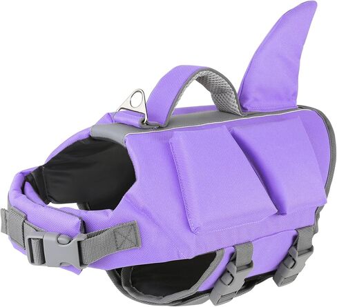 Dogcheer Dog Shark Life Jacket with Extra Foam, High Buoyancy Dog Life Vest with Rescue Handle for Swimming Boating, Reflective Adjustable Puppy Swim Vest for Small Medium Large Dogs, Green - M in Kuwait