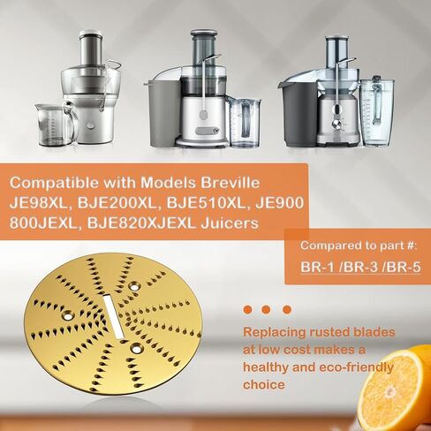 Upgraded Titanium-Coated Juicer Blade Replacement for Breville JE95XL, JE98XL, BJE200XL, BJE430SIL, BJE510XL, JE900, 800JEXL, BJE820XL,Blade Kit with Bit, Screws & Wrench in Kuwait
