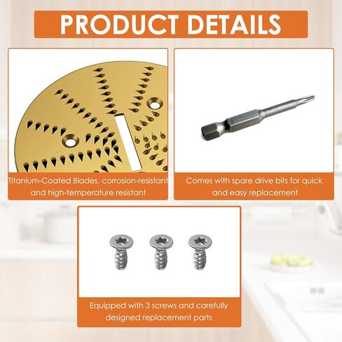 Upgraded Titanium-Coated Juicer Blade Replacement for Breville JE95XL, JE98XL, BJE200XL, BJE430SIL, BJE510XL, JE900, 800JEXL, BJE820XL,Blade Kit with Bit, Screws & Wrench in Kuwait
