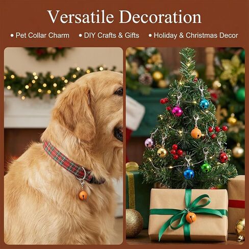 10PCS Cat Collar Bell Pet Bells for Cat Dog Collar, Small Pet Collars Bells with 1pack Keychain Pets Pendant Accessories Multicolor Cats Dog Collars Charm for Christmas Decoration, Loud Crisp Sound in Kuwait