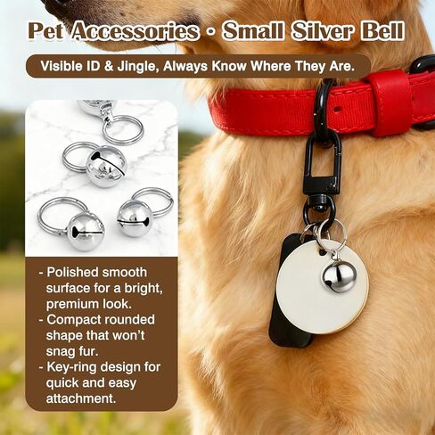6-Pack Metal Pet Collar Bells – Small Silver Charm Pendants for Dogs, Cats & Other Pets in Kuwait
