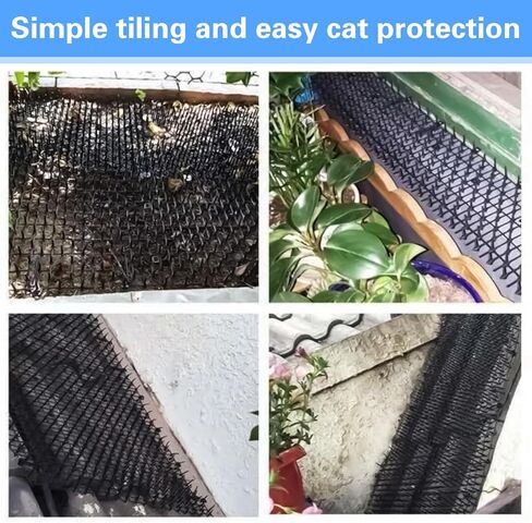 13ft Scat Mat for Cats with Spikes, Prickle Strips Network Digging Stopper Outdoor Spike Deterrent Mat, Pet Deterrent to Keep Cats Away,157 inch x 11 inch in Kuwait