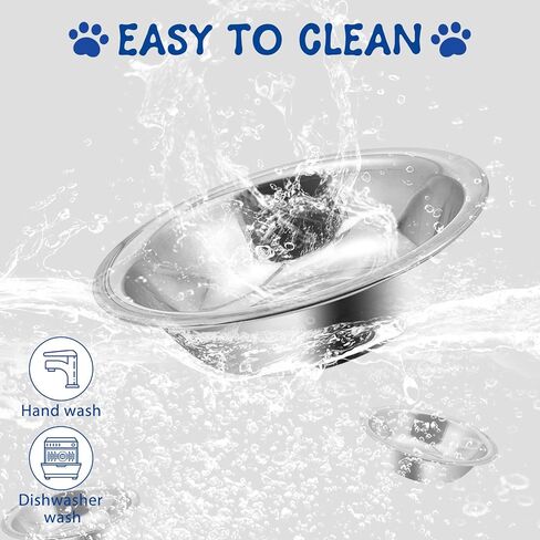 ZUFECY 4 أطباق للقطط من الفولاذ المقاوم للصدأ، أطباق طعام للحيوانات الأليفة مقاس 5.5 بوصة، أوعية مياه سهلة التنظيف للاستخدام الداخلي/الخارجي in Kuwait