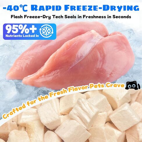 Freeze-Dried Chicken Breast Treats for Dogs & Cats |3.52 oz Premium Single-Ingredient Nutrition, All Natural, High Protein | Ideal Training Treats & Food Topper in Saudi Arabia