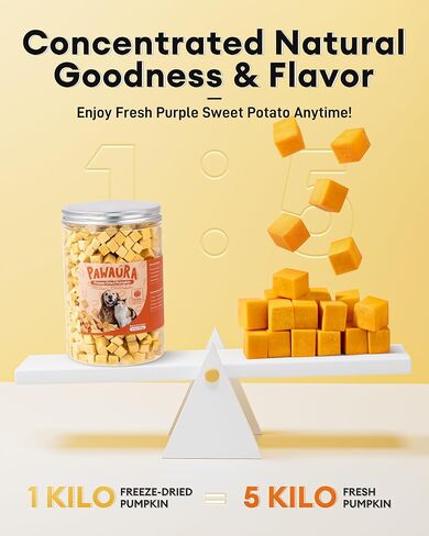3.5 oz Freeze-Dried Pumpkin Treats for Dogs & Cats – Organic, Single-Ingredient, High Fiber Snacks for Digestion, Gut Health & Training, Healthy Food Toppers, in Kuwait