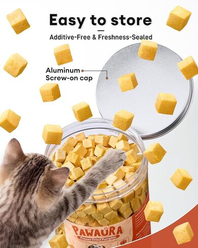 3.5 oz Freeze-Dried Pumpkin Treats for Dogs & Cats – Organic, Single-Ingredient, High Fiber Snacks for Digestion, Gut Health & Training, Healthy Food Toppers, in Kuwait