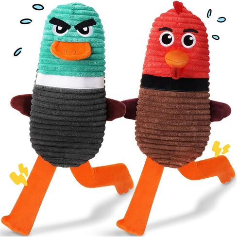 Dog Toys for Aggressive Chewers, 2 Pack No Stuffing Squeaky Dog Toys to Keep Them Busy, Interactive Puppy Toys with Crinkle and Holds a Bottle in Kuwait